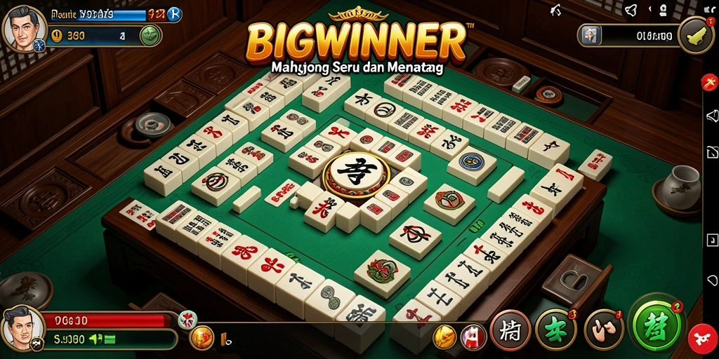 Tampilan gameplay Mahjong yang seru dan menantang di BIGWINNER.