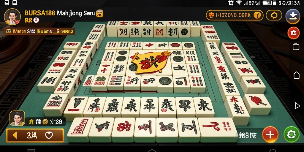 Tampilan aksi seru dalam permainan Mahjong BURSA188.