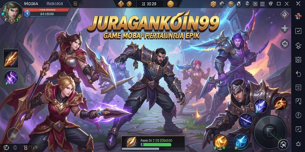 Screenshot gameplay JURAGANKOIN99 menampilkan pertarungan seru antara tim.