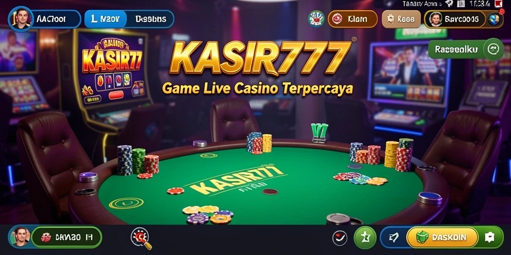 Tampilan utama KASIR777 dengan dealer langsung dan permainan kasino.