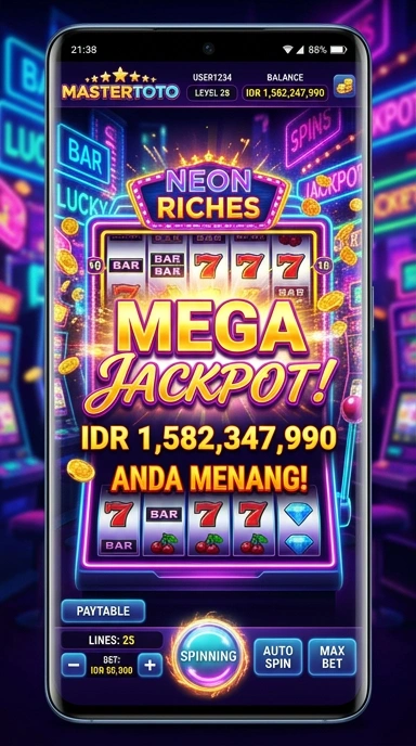 Tampilan antarmuka pengguna aplikasi mastertoto yang modern.